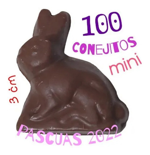 100 Conejitos Chocolate 4,5 Gs.. Bombones Conejo Mini Pascua