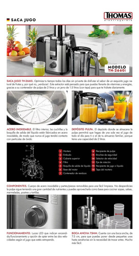 Extractor De Jugo Thomas Th-2660i | Cuotas sin interés