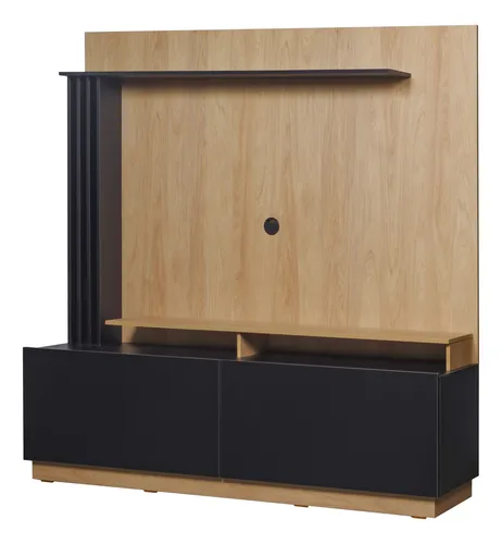 Modular Moderno Rack Mesa Tv 180 Cm Mesina Hickory / Negro