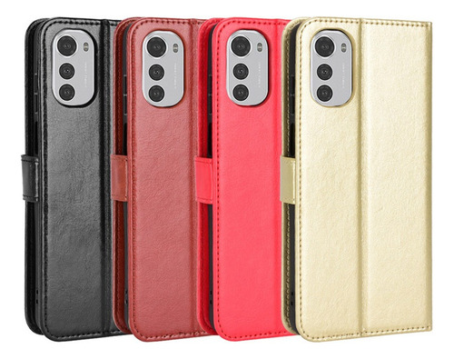 Funda Tipo Cartera De Piel Con Tapa Para Motorola E32