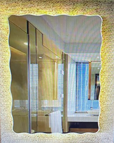 Espelho Retangular Iluminado Led Orgânico Banheiro 80x60 Moldura Led Quente 220v