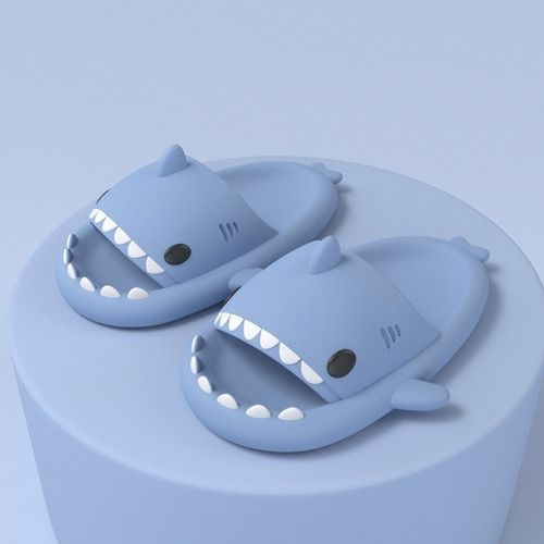 Zapatillas Divertidas De Tiburón De Fondo Grueso Para Mujer