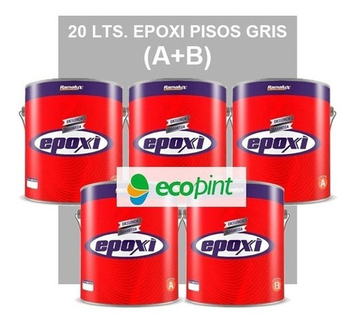 Pintura Epoxi Pisos Gris (a+b) 20 Lt. 