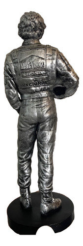 Escultura Ayrton Senna 20 Cm Em Resina Cor Prateado