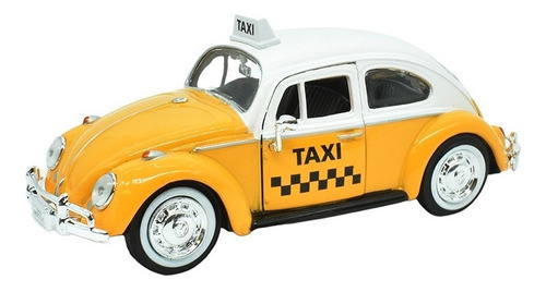 Vw Vocho Beetle Taxi Amarillo Escala 1/24 Motor Max