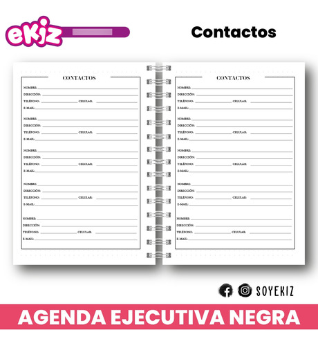 Agenda Ejecutiva Negra 2025 Tamaño A5