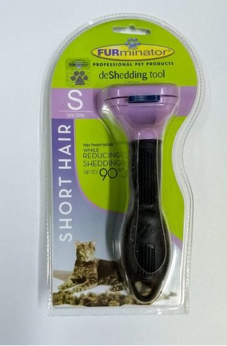 Cepillo Furminator Talle S Para Gatos De Pelo Corto Color Lila Y Azul