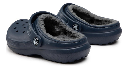 Zuecos Corderito Niño Crocs Original Classic Lined Clog Azul