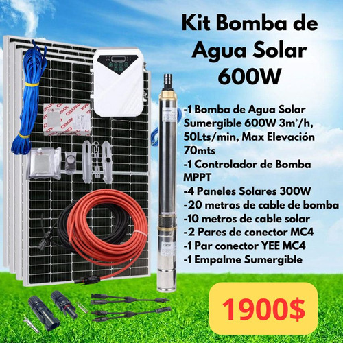 Kit Bomba De Agua Solar 600w 1hp Tienda Física