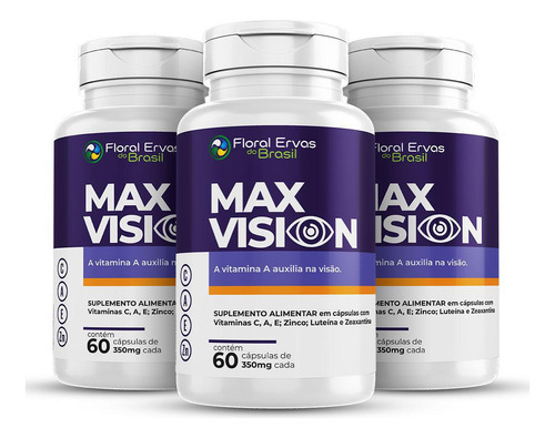 Max Vision 3x60 Cáps Luteína Zeaxantina Vitamina A C E Zn