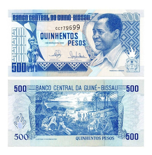 Imagen 1 de 1 de Guinea Bissau 500 Pesos Año 1990 Unc Numismatic Collection