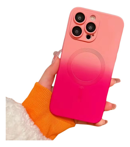Funda Degradé Bicolor Magsafe Para Iphone Rosa Y Fucsia Iphone 11