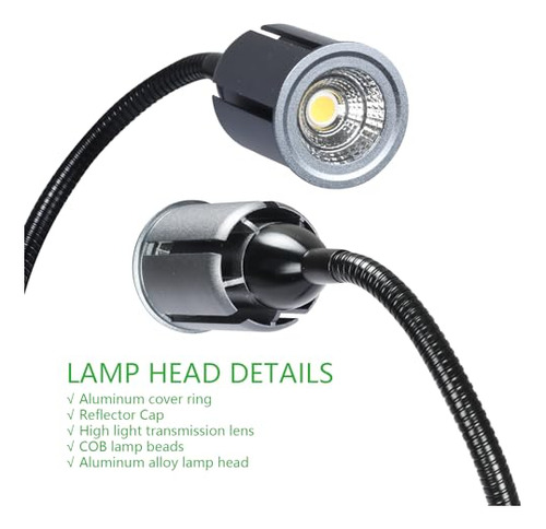 Led Luz Flexible Con Cuello De Ganso Magnético, 12w 6500k 1