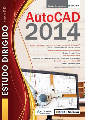 Estudo Dirigido: Autocad 2014 Para Windows, De Lima, Claudia Campos. Editora Erica, Capa Mole Em Português