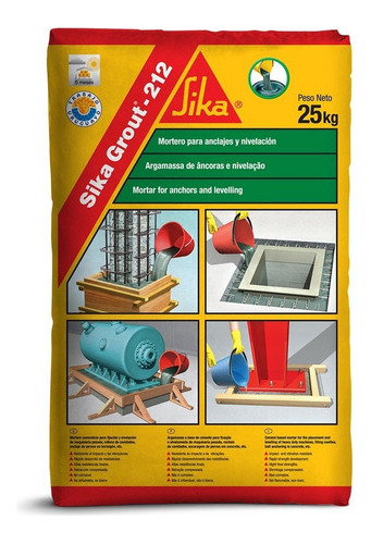 Sikagrout 212 Mortero Cementicio Nivelación Anclaje 25kg Mm