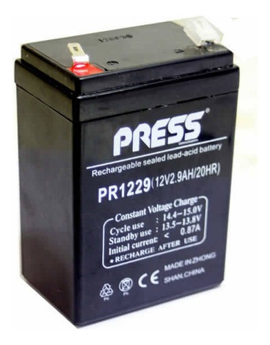 12v 2.9ah Bateria De Gel Press Artefactos A Bateria