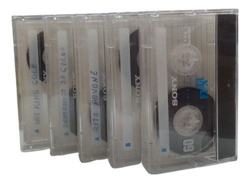 Lote De 5 Fitas Cassettes K7 Sony Ef-x 60 (Usado)