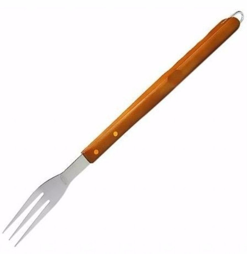 Imagem 5 de 6 de Talheres Para Churrasco - Preparo - Assar - Inox Madeira