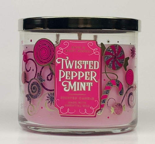 Bath And Body Works Twisted Peppermint Vela De 3 Mechas...