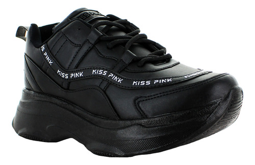 Imagen 1 de 8 de Miss Pink Tenis Casual Negro Para Mujer 80188