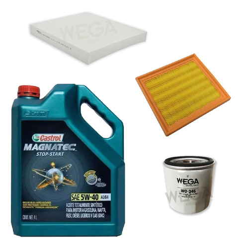 Kit 3 Filtros + 4l Aceite Castrol 5w40 Vw Golf 1.4 Tsi Wega