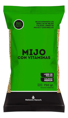 Mijo Aves Canarios Cotorritas Nelsoni Ranch 750 Grs