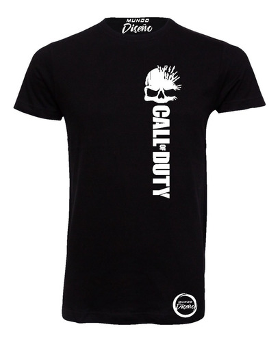 Polera De Hombre Manga Corta Call Of Duty Calavera Vertical