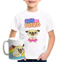 Comprar Chip Y Potato Remera Combo Con Taza Plastica