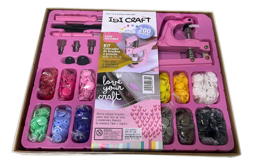 Set De Prensado Ibi Craft P/ Aplicación De Botones A Presión Rosa Lisa