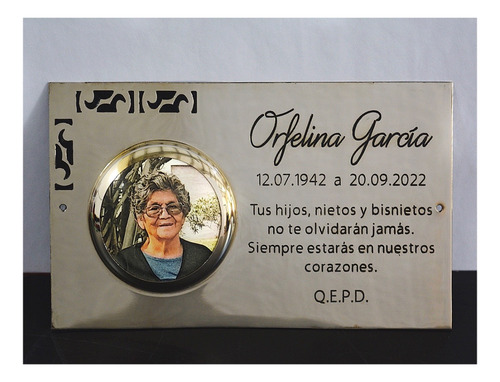 Placa + Foto + Florero + Cruz. Para Cementerio, Lapidas.