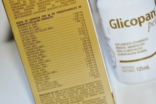 Imagem 2 de 4 de Glicopan Pet Suplemento Vitamínico Mineral Aminoácido 125ml