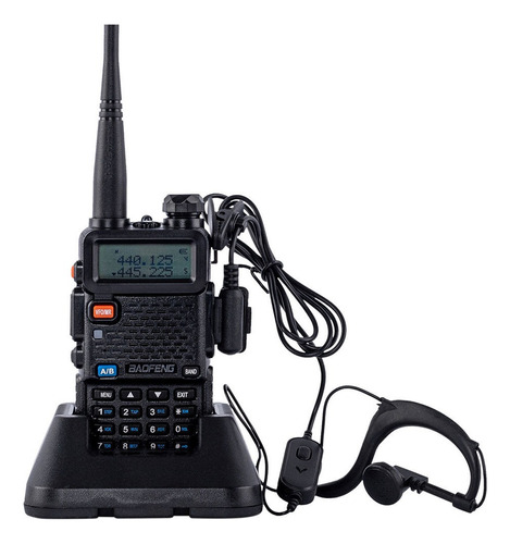 Handy Baofeng Walkie Talkie Uv5r 8w Bi Banda Vox UHF y VHF Color Negro
