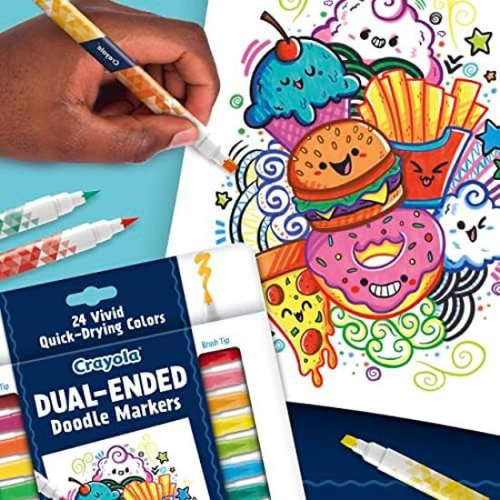 Marcadores Pincel Y Punta Cincel Doble Crayola, Marcadores