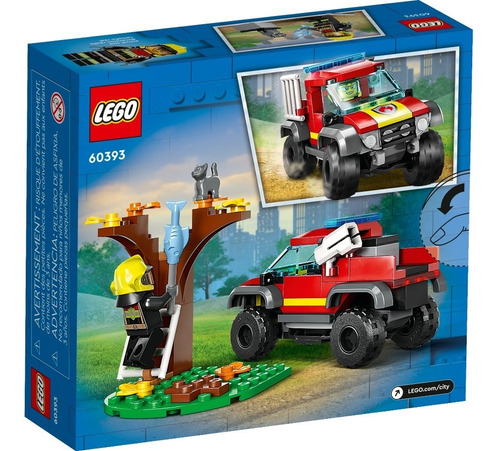 Imagen 2 de 5 de Lego® City - Camión De Rescate 4x4 De Bomberos (60393)