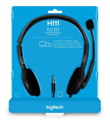 Fone Ouvido Headset Estéreo Logitech H111 Com Microfone E Nf