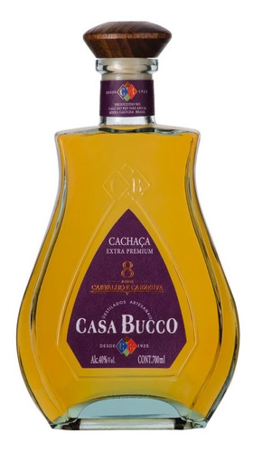 Cachaça Extra Premium Casa Bucco Carvalho E Cabreuva  8 Anos