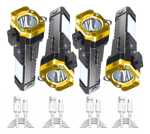 4 Linternas Tácticas Militares Indestructibles, Con Forma De