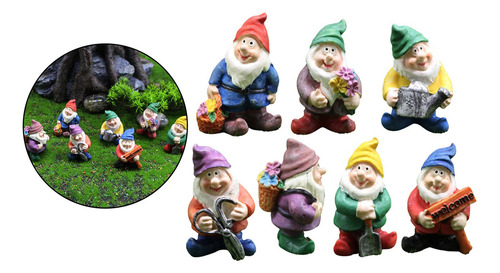 Siete Enanos Al Aire Libre Gnomos Jardín Estatua Hadas