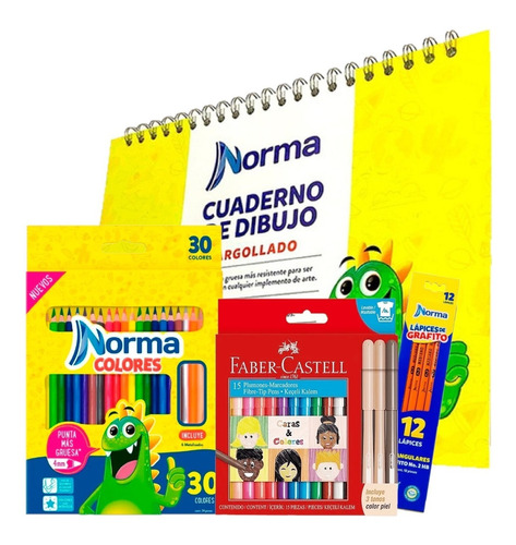 Kit Escolar Dibujo Para Niños X 4 Piezas