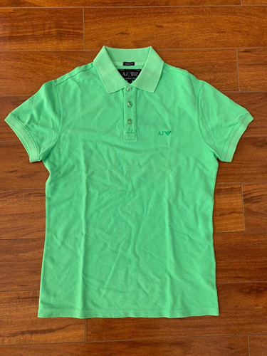 Polera Hombre Armani Jeans Talla S Color Verde Neón Manzana