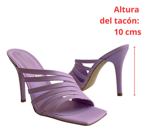 Imagen 5 de 8 de Sandalia Tacón Mujer Felipe Rentería Zapatilla Moda