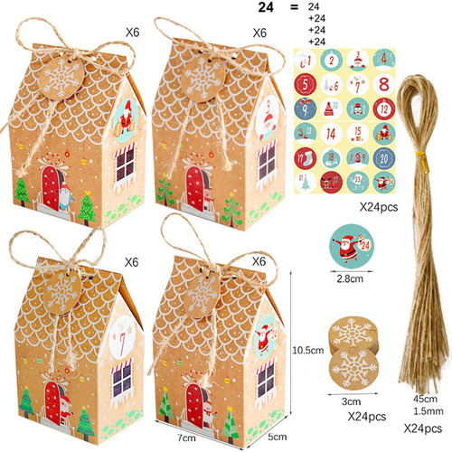 Imagem 4 de 10 de Caixas De Presente De Papel Kraft De Natal Floco De Neve