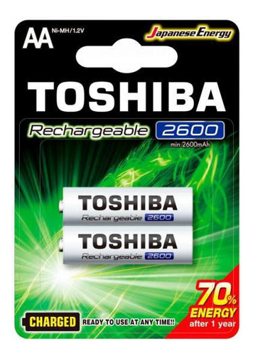 Pilha Recarregavel Aa 1,2v 2600mah Tnh6gae Toshiba - Com 2