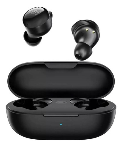 Auriculares Qcy T17 Bluetooth 5.1 con modo de juego, color: negro, color de luz: negro