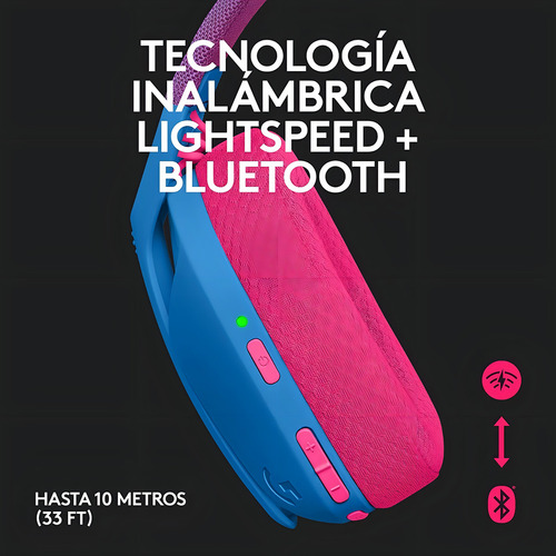 Audífonos Logitech G435 Inalámbricos Ps5/pc Usb Azul/rosa Azul