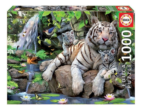 Puzzle Rompecabezas Educa X 1000 Tigres Blancos Shp Tunishop