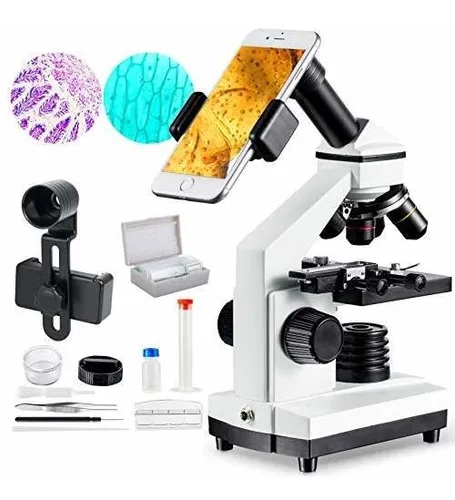 Kit De Microscopio Maxlapter Para Niños 8-12 Con Preparados,