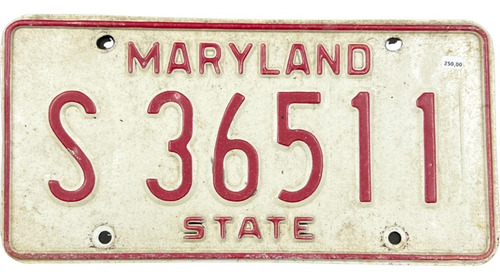 Maryland Original Placa Metálica Carro Eua Usa Americana