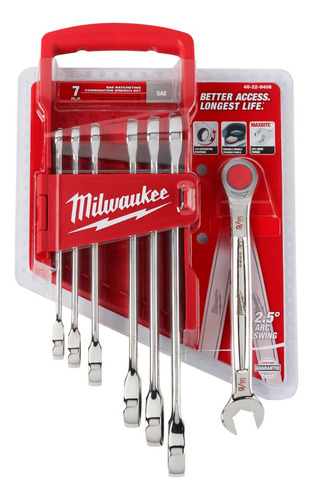 Kit 7 Llaves Combinadas Estandar Matraca 48229406 Milwaukee