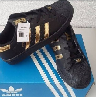 zapatillas adidas mujer negras con dorado